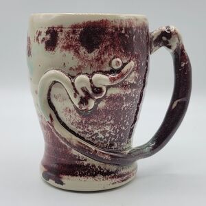 Larry Watson Pottery Ceramic Glazed Mug, RARE Design!